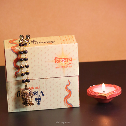 Golden Karungali Mala with Murgan Pendant