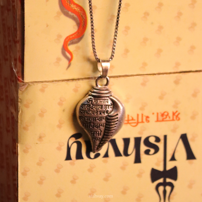 Krishna Vasudevaya Mantra Shankh Pendant Necklace