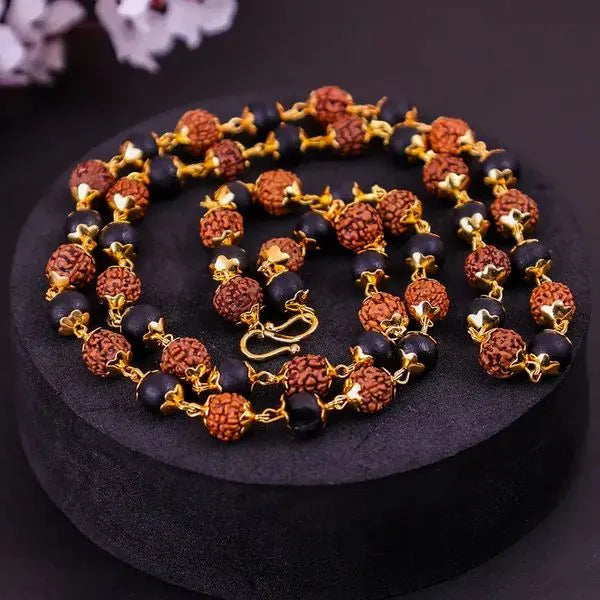 Rudraksha & Karungali Silver Plated Mala