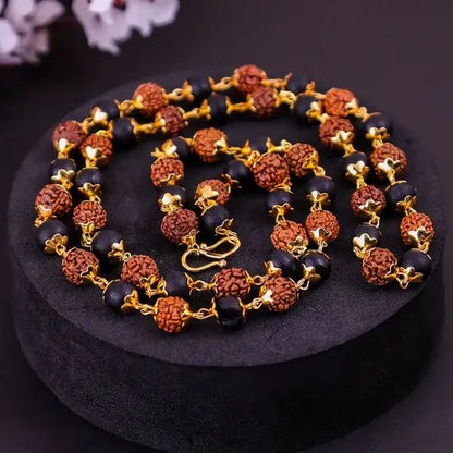 Rudraksha & Karungali Silver Plated Mala